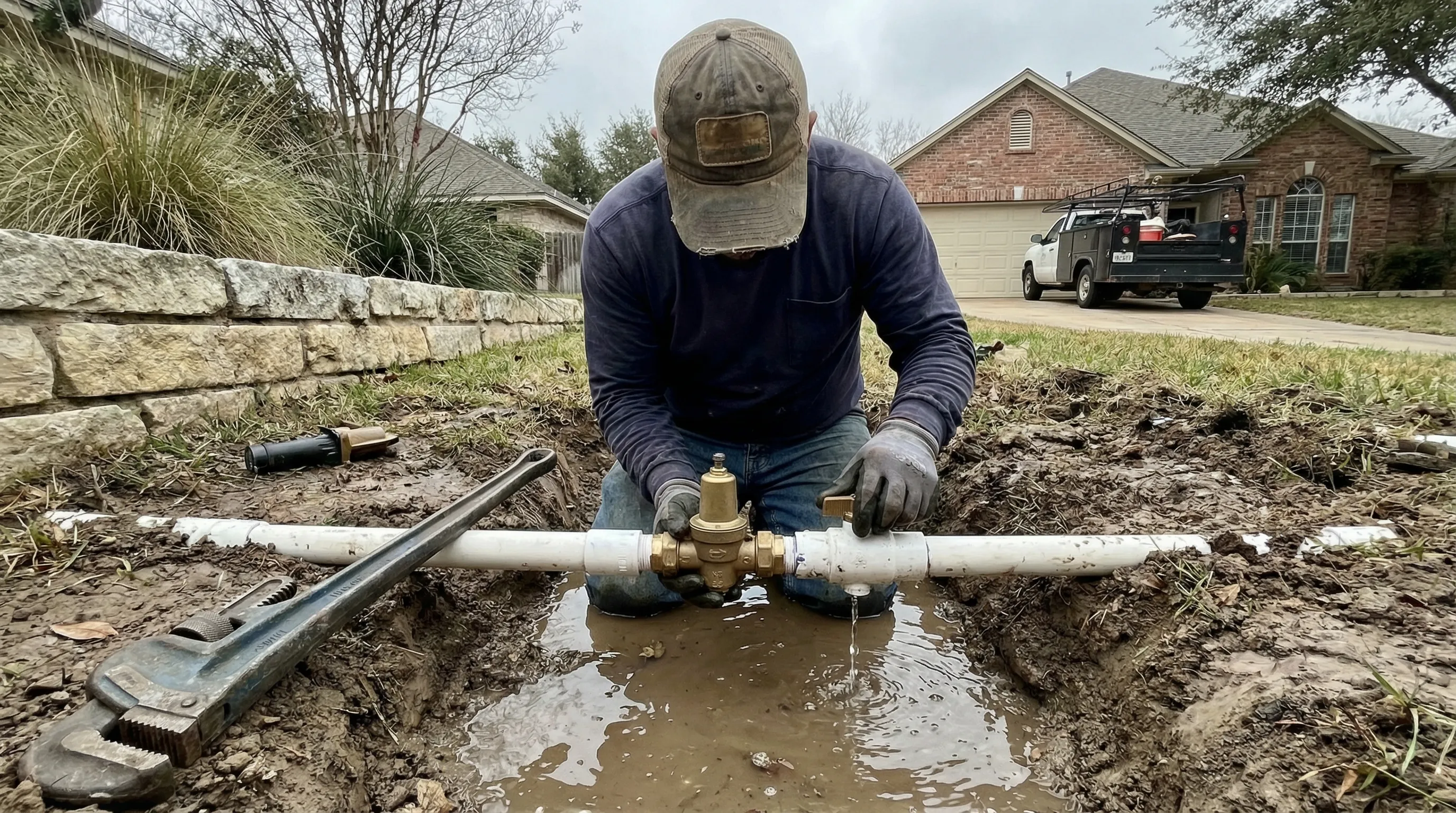 Leander irrigation zoning: separate schedules for full sun turf, shade turf, and planting beds